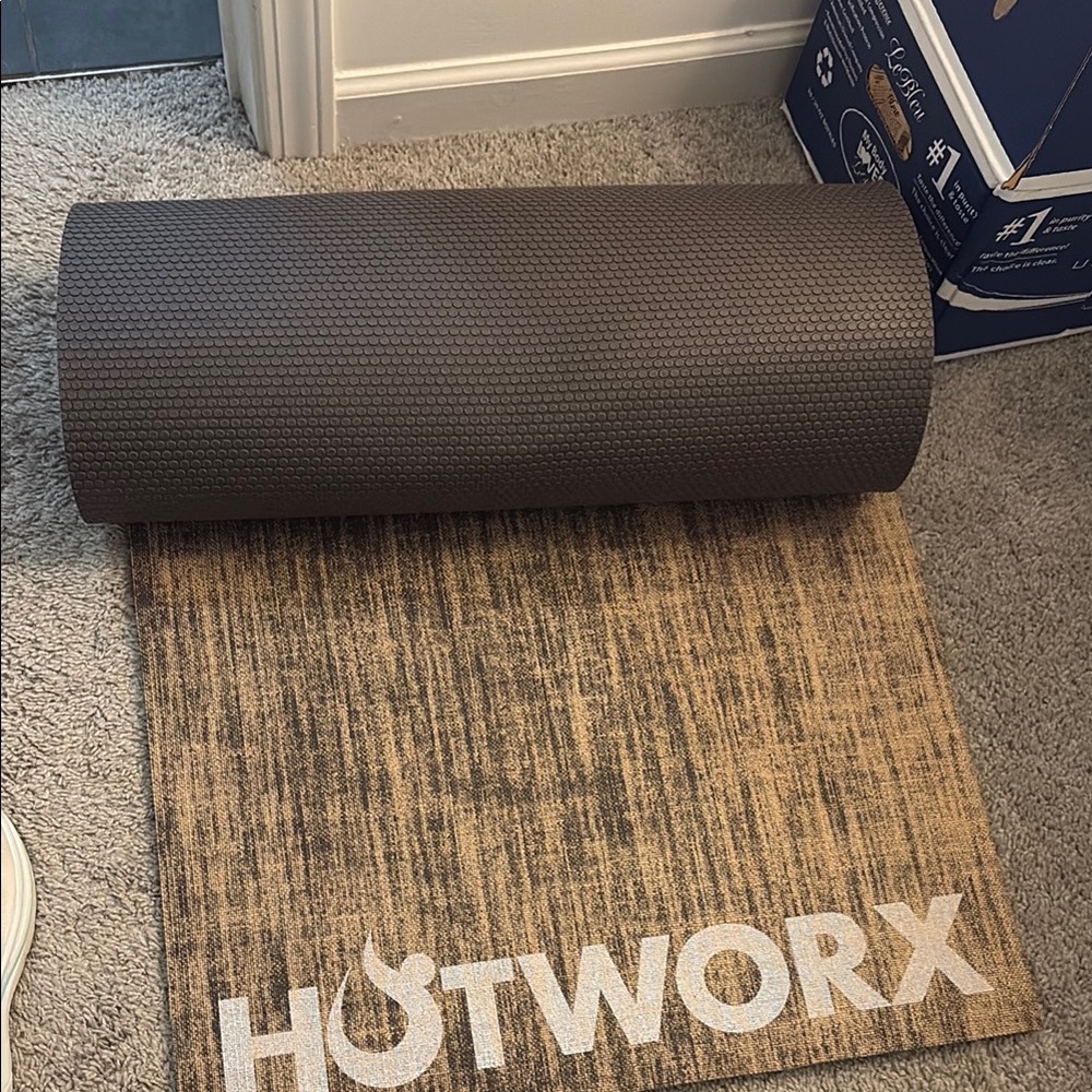 Brown and Tan HotWorx Yoga Mat